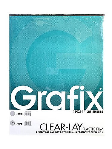 Grafix GRPP05CV1924 Lay Clear Plastic Film 25 Sheet Pad 19 x 24 x 005