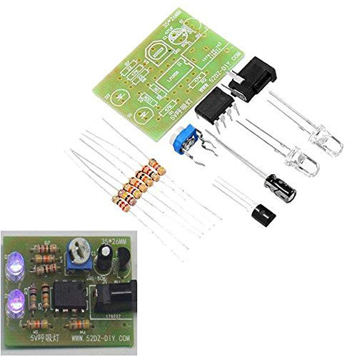 DDIY Breathing Light Kit Blue Flashing Lamp Electronic Soldering Project LED 5mm DC5V