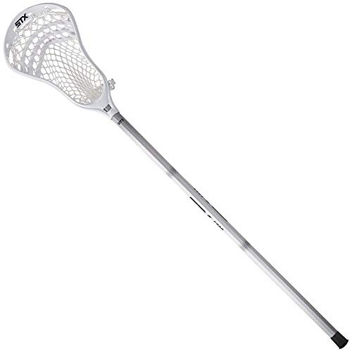 STX Lacrosse Stallion 200 Boys Complete Stick with Mesh Pocket AttackMidfielder White