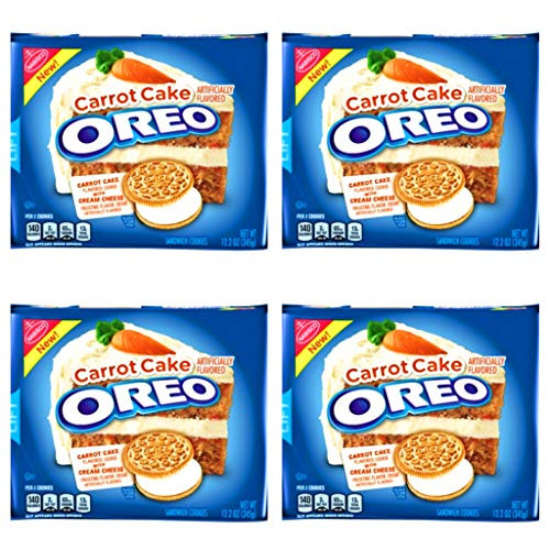 Oreo Carrot Cake Sandwich Cookies  Pack of 4 Bags  Carrot Cake Flavored Oreo With Cream Cheese Frosting Flavor Creme Carrot Cake 4 Bags