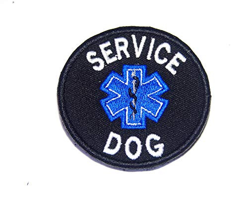 Service Dog EMT EMS Paramedic Medical Medic Embroidered Morale Patch 6 cm Hook Backing