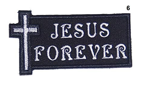 B55 Biker Motorcycle Jesus Cross Christian Vest Jacket Funny Quotes Saying Ride with God Embroidered Morale Patch 4X2 inch Hook Backing 11