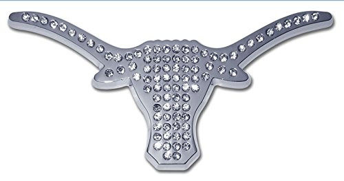 The University of Texas Longhorns Metal Auto Emblem Clear Crystal The University of Texas Longhorns Metal Auto Emblem Clear Crystal