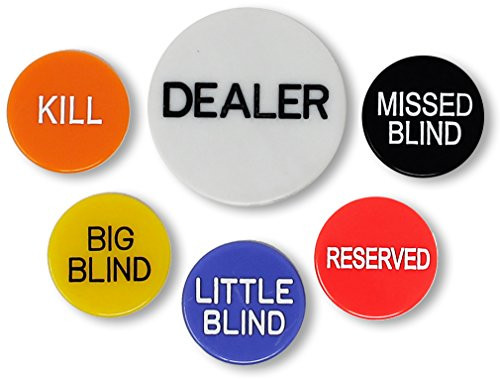 DA VINCI Set of 6 Professional Casino Texas Holdem Poker Dealer Buttons