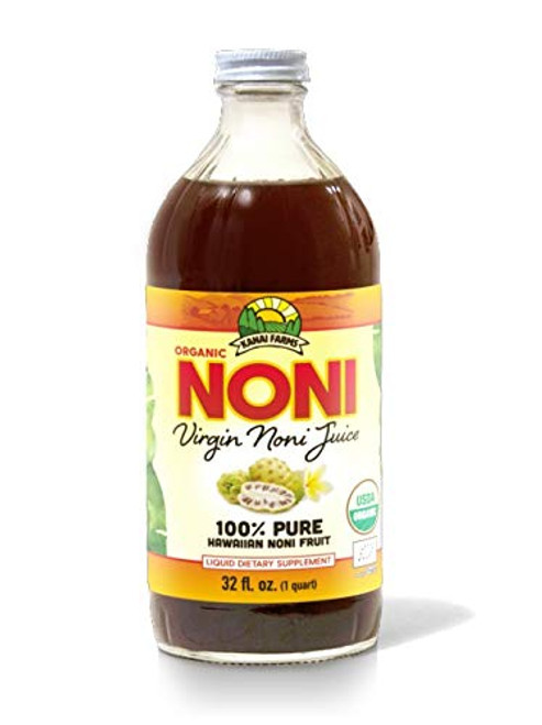 Virgin Noni Juice  100 Pure Organic Hawaiian Noni Juice  32oz Glass Bottle