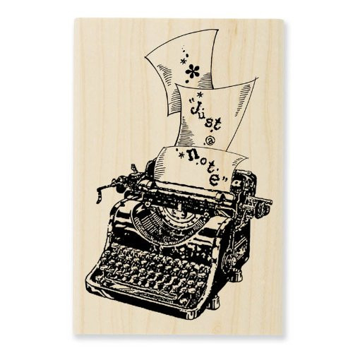 STAMPENDOUS Wood Handle Rubber Stamp, Typewriter Note Image
