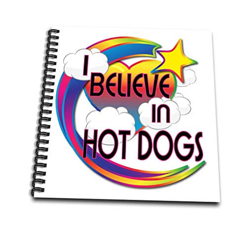 3dRose db1665892 I Believe in Hot Dogs Cute Believer Design Memory Book 12 by 12