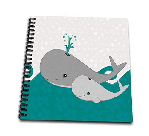 3dRose db585993 Cute Whale  Baby on The Ocean Mini Notepad 4 by 4
