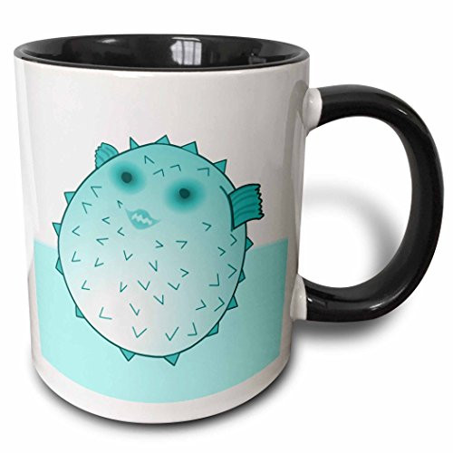 3dRose Print Of Teal Baby Whale On Aqua Yellow Gradient Back Ceramic Mug 11 oz Black