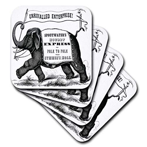 3dRose Print of Vintage Elephant Ad in Black and White Ceramic Tile Coasters Set of 4 CST2126203 3dRose Print of Vintage Elephant Ad in Black and White Ceramic Tile Coasters Set of 4 CST2126203
