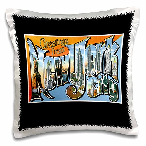 3dRose Greetings from New York City Scenic Postcard Reproduction Pillow Case 16 by 16inch pc1703671 3dRose Greetings from New York City Scenic Postcard Reproduction Pillow Case 16 by 16inch pc1703671