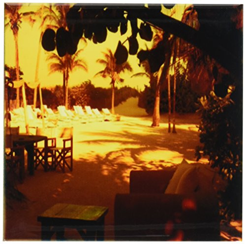 3dRose Print of South Beach Abstract Landscape  Ceramic Tile Coasters Set of 4 CST2144793