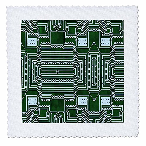 3dRose Print of Circuit Board Close Up  Quilt Square 6 by 6Inch qs2042502