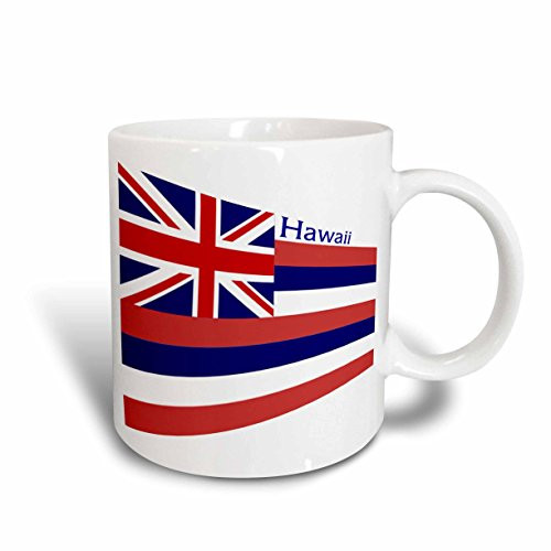 3dRose Print of Hawaiian Flag In Contemporary Ceramic Mug 15 oz White