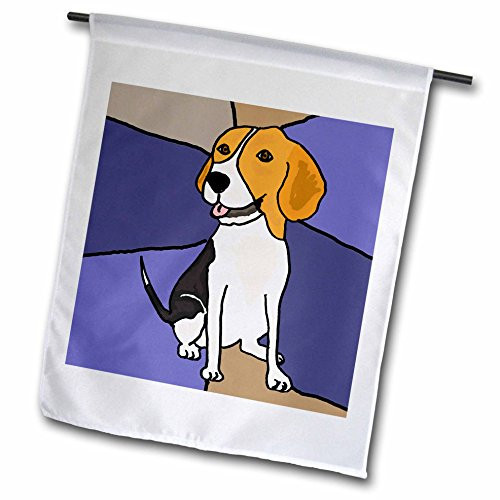 3dRose Cute Beagle Dog Art  Garden Flag 12 by 18