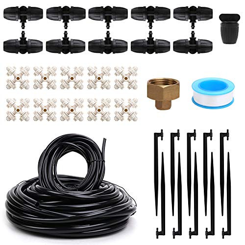 Freehawk DIY Automatic Plant Watering Drip Irrigation Kit Water Irrigation System with Distribution Tubing Hose 3814 White kit