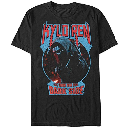 Mens Star Wars The Force Awakens Kylo Ren Show Dark Side TShirt  Black  Medium
