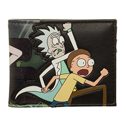 bioWorld Adult Swim Rick and Morty PU Faux Leather Bifold WalletBlackOne Size bioWorld Adult Swim Rick and Morty PU Faux Leather Bifold WalletBlackOne Size