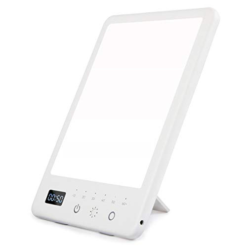 Light Therapy Lamp UVFree 10000 Lux LED Therapy Light with Timer Function Adjustable Brightness Levels  Standing Bracket