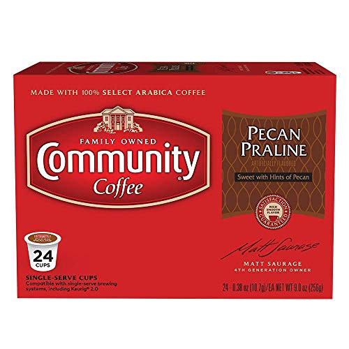 Community Coffee Medium Roast Single Serve Box, Pecan Praline Flavored, 24 Count Community Coffee Medium Roast Single Serve Box, Pecan Praline Flavored, 24 Count