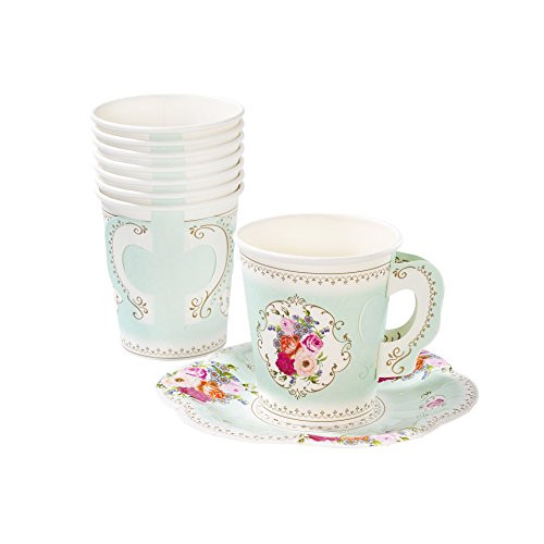 Talking Tables Truly Scrumptious Vintage Floral Disposable Tea Cups (12 Pack)