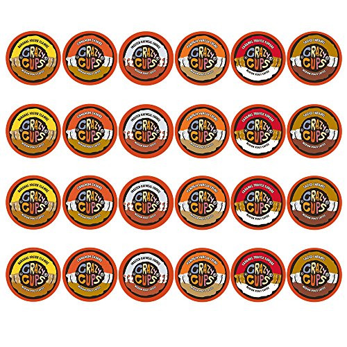 Crazy Cups Flavored Coffee, Single Serve Cups Variety Pack Sampler for the Keurig K Cup Brewer, 24 count Crazy Cups Flavored Coffee, Single Serve Cups Variety Pack Sampler for the Keurig K Cup Brewer, 24 count