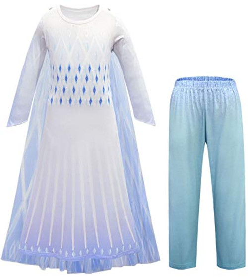 ocarseii Princess Costume for Girls Fancy Dress Party Snow Queen Party Costume Dress 130