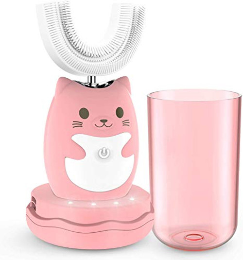 Kids Electric Toothbrushes Automatic Toothbrush with UShape Brush Head Auto Brush for Toddler Children 712 Pink Kids Electric Toothbrushes Automatic Toothbrush with UShape Brush Head Auto Brush for Toddler Children 712 Pink