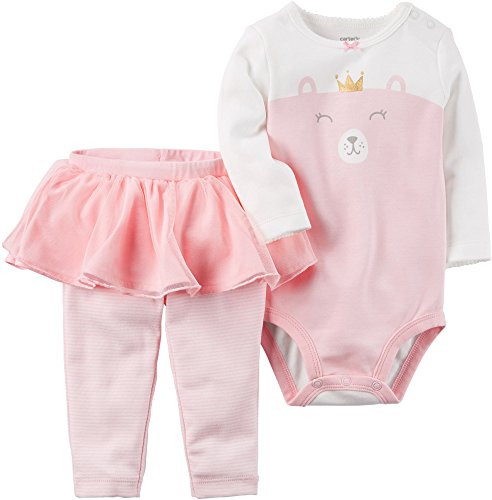 Carters Baby Girls 2 Piece Bear Bodysuit  Tutu Pants Set 9 Months