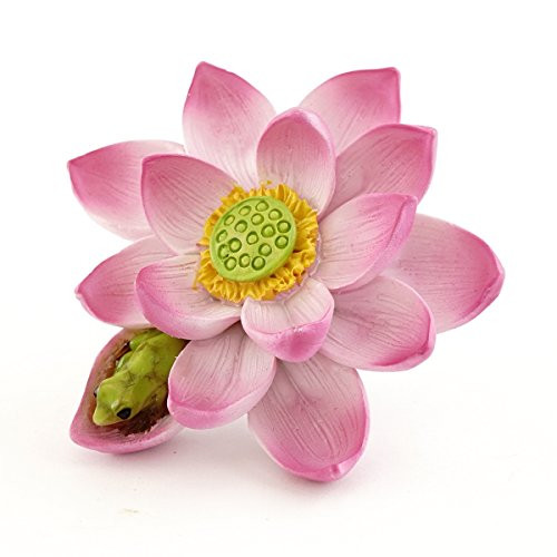 Top Collection Miniature Fairy Garden and Terrarium Cute Mini Frog Sleeping on Lotus Flower Figurine