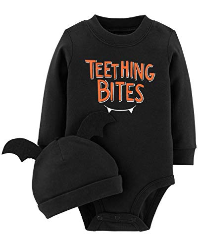 Carters 2Piece Halloween Collectible Bodysuit  Cap Set Newborn Teething Bites