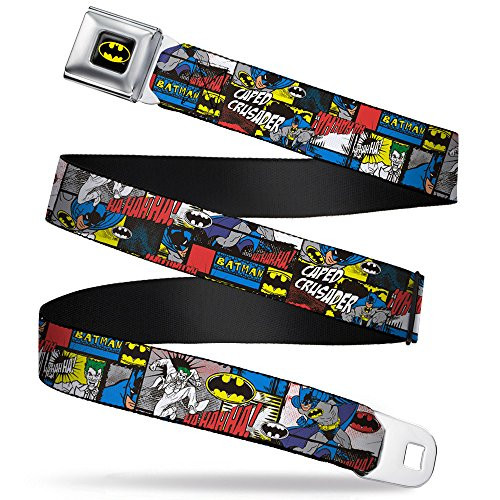 BuckleDown Mens Seatbelt Belt Batman Joker Kids Comic Blocks 10 Wide2036 Inches