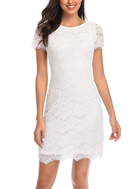 MISSJOY Womens Vintage Short Sleeves Lace Cocktail Evening Dress Elegant Bridesmaid Party Dress MISSJOY Womens Vintage Short Sleeves Lace Cocktail Evening Dress Elegant Bridesmaid Party Dress