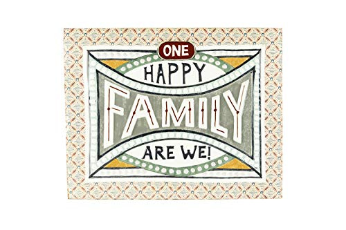 Creative Coop 1825 W Embossed One Happy Family are We Enameled Metal Wall Decor Multicolor