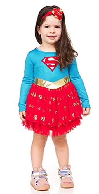 DC Comics Super Girl Baby Girls Costume Dress  Superhero Costumes for Toddler Girls BlueRedYellow 3T
