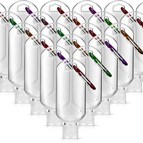 80 Pack Travel Bottles with Keychain Portable Plastic Empty Clear Bottles Leakproof Squeeze Bottles with Flip Cap Small Refillable Containers for Conditioner Body Wash Liquid