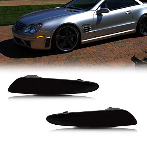 Miniclue Smoked Lens Amber Led Front Bumper Side Marker Light Lamp Kit For 2003 2004 2005 2006 MercedesBenz W211 E320 E500 E55 EClass