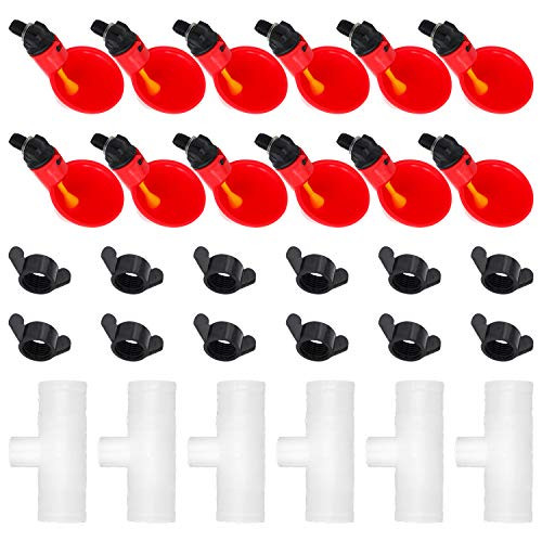12Pcs Poultry Waterer Chicken Water Cups Plastic Chicken Waterer Drinking Cups Bowls Automatic Poultry Drinking Machine Chicken Drinking Cup for Chicken Quail Pigeon Birds 12 Red 12Pcs Poultry Waterer Chicken Water Cups Plastic Chicken Waterer Drinking Cups Bowls Automatic Poultry Drinking Machine Chicken Drinking Cup for Chicken Quail Pigeon Birds 12 Red