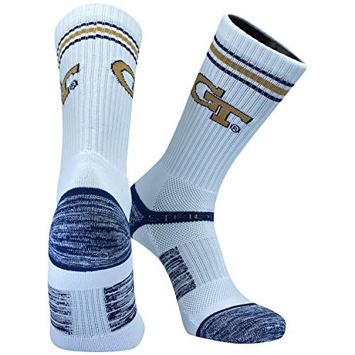 Strideline Georgia Tech Yellow Jackets White NCAA Licensed Crew Socks