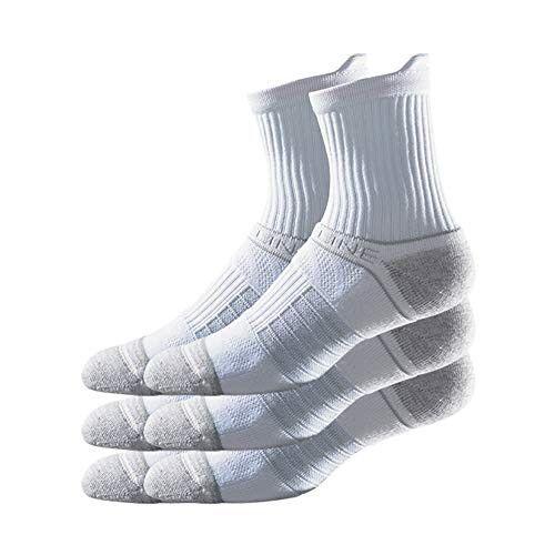 Strideline Premium Athletic Mid Socks 3 Pack Mens White Strideline Premium Athletic Mid Socks 3 Pack Mens White