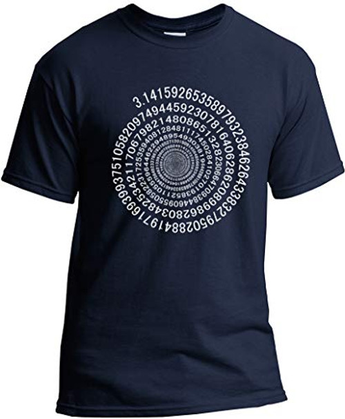 Pi Shirt March 14th Funny Math Tee Teacher Gift Geek Big Bang Circle Navy M