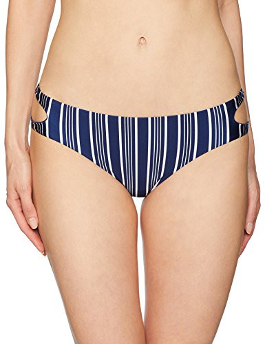 Roxy Juniors Urban Waves Full Bikini Swimsuit Bottom Medieval Blue Swim Vertical Strip L
