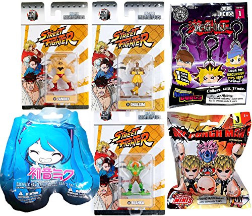 Mystery Figure & Backpack Hangers + Street Fighter Nano Metalfigs / Yu-Gi-Oh Blind Bag Clip on / One Punch Man Mystery Collectible Anime Collection / Hatsune Miku Blind Bag
