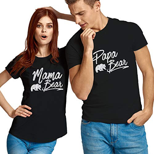 Texas Tees Family Matching Shirts Plus Size Mama Bear Shirt Mama Bear Black Papa Bear Black