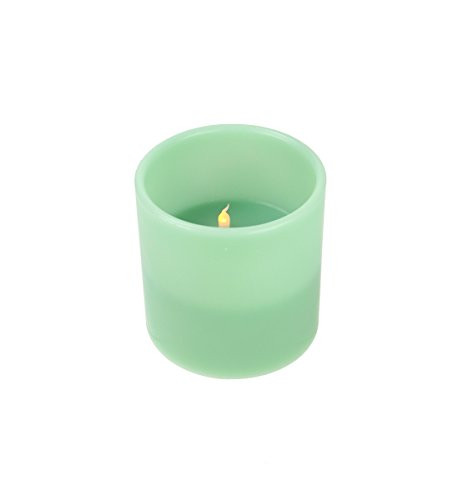 Northlight 23123393 6 Sage Green Battery Operated Flameless LED Lighted 3Wick Flickering Wax Christmas Pillar Candle
