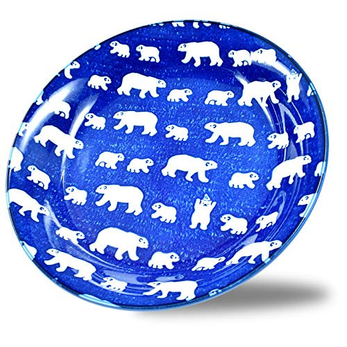 Mino Ware Japanese Curry Rice Bowl Rice Soup Sarada Pasta Polar Bear Design 86 inch Navy