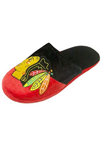 FOCO NHL Chicago Blackhawks Mens Colorblock Slide SlippersColorblock Slide Slippers Team Color Medium 910