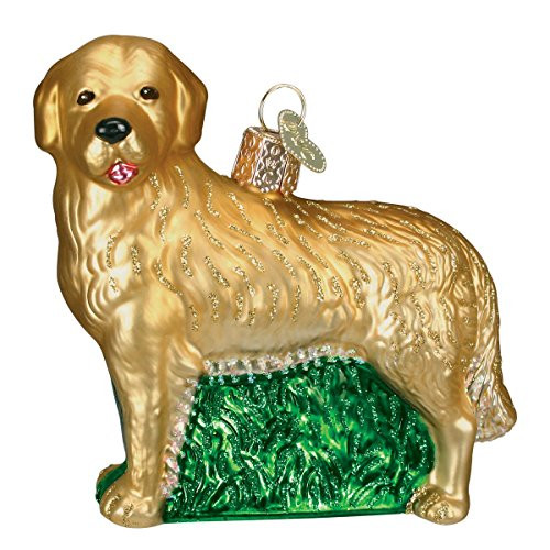 Old World Christmas Golden Retriever Glass Blown Ornament