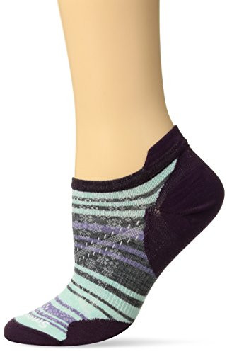 Smartwool Womens PhD Run Ultra Light Striped Micro Socks Bordeaux Medium
