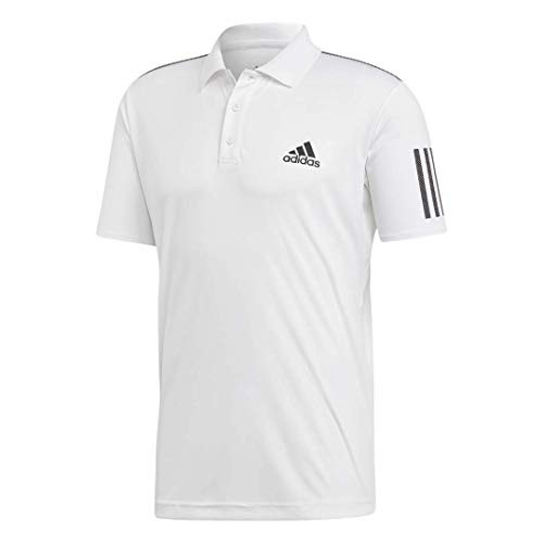 adidas Mens Club 3Stripes Tennis Polo Shirt WhiteBlack Medium
